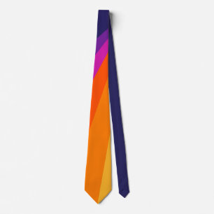 Lila und orangefarbene diagonale Retrostreifen Krawatte