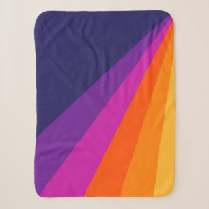 Lila und orangefarbene diagonale Retrostreifen Sherpadecke