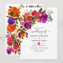 Lila und orangefarbene Hochzeit