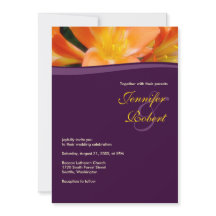 Lila und orangefarbene Hochzeit