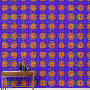 Lila und orangefarbene Kunst Hippie Rosace Tapete