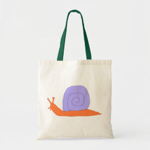 Lila und orangefarbene Snail-Tasche Tragetasche
