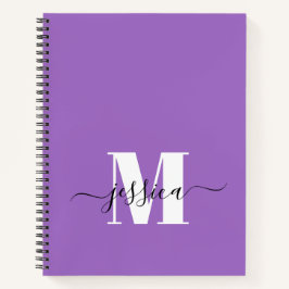 Lila und Personalisiertes Monogram-Notebook Notizbuch