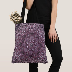 Lila und Pflaume Marmor Mandala Muster Tasche