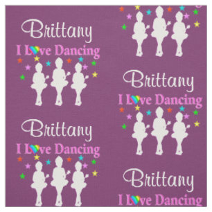 LILA UND PINK PERSONALISIERT BALLERINA FABRIC STOFF