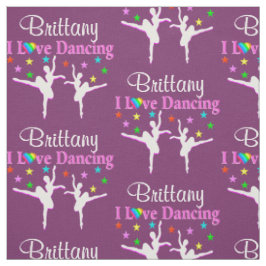 LILA UND PINK PERSONALISIERT BALLERINA FABRIC STOFF