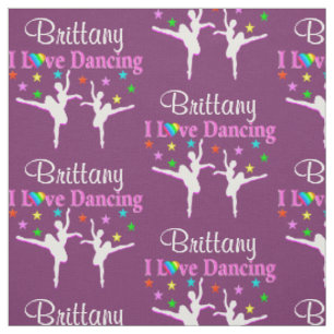 LILA UND PINK PERSONALISIERT BALLERINA FABRIC STOFF