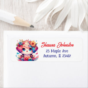 Lila und Red Anime Puppy Hund und Blume