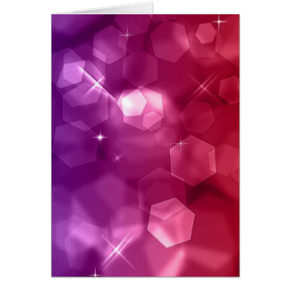 Lila und Red Bokeh Pattern Blank Grußkarte