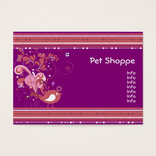 Lila und rosa Abstrakter Vogel (Vorderseite)