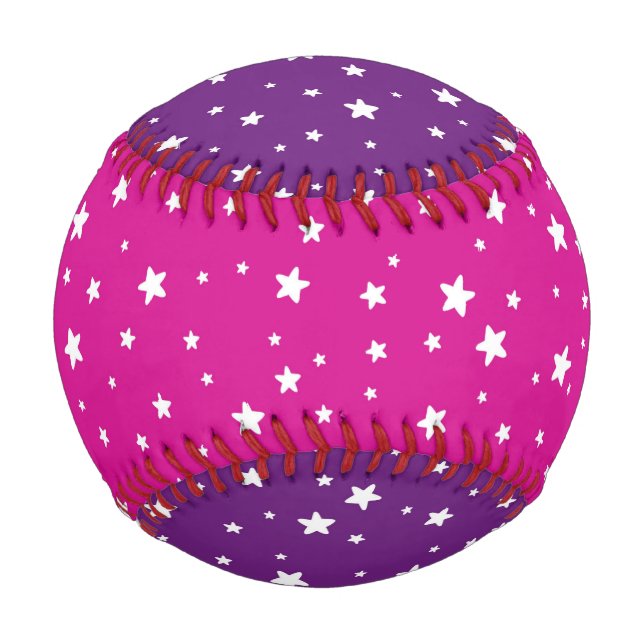 Lila und rosa Baseball-Sterne Baseball (Vorderseite)