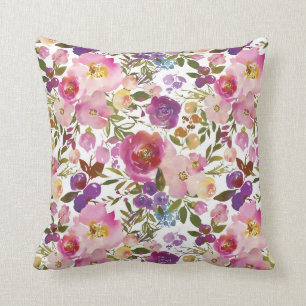 Lila und rosa Blume dekorative Kissen