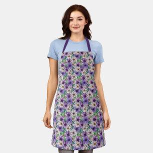 Lila und rosa Blumen Schürze