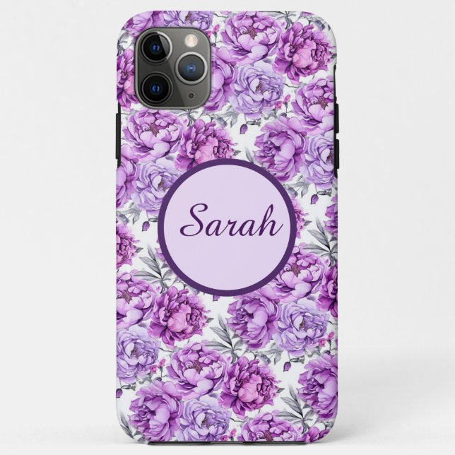 Lila und rosa Blumencluster Case-Mate iPhone Hülle (Rückseite)