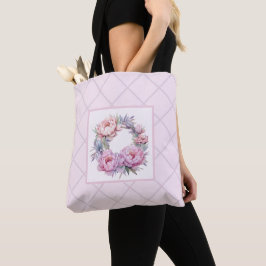 lila und rosa Blumenmuster Tasche
