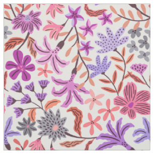 Lila und rosa, blumenreich stoff