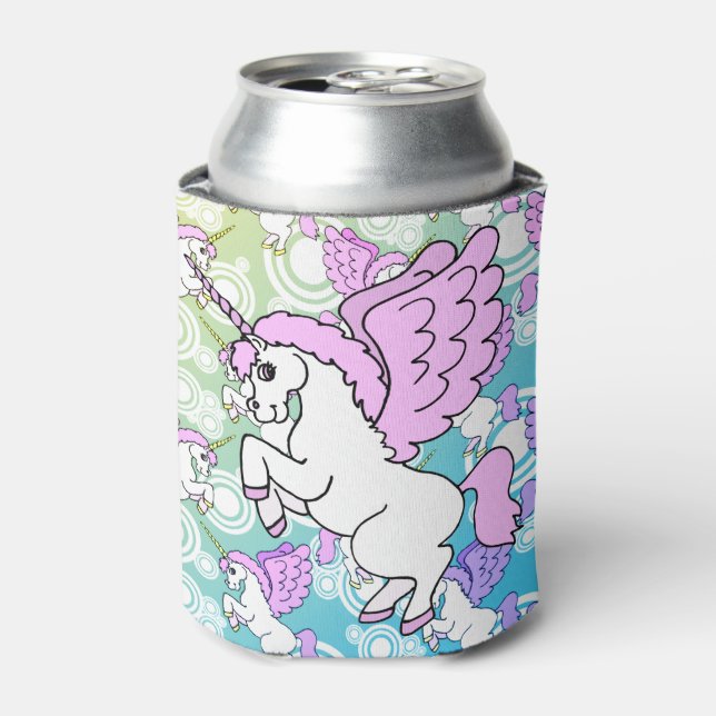 Lila und rosa Einhornmuster Dosenkühler (Kanne Vorderseite)