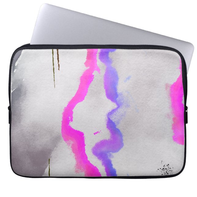 Lila und rosa Farbe Abstrakt Laptopschutzhülle (Vorderseite)
