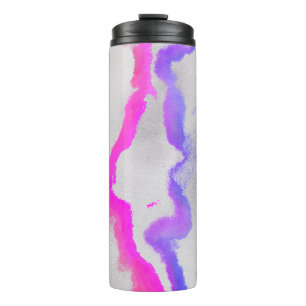 Lila und rosa Farbe Abstrakt Thermosbecher