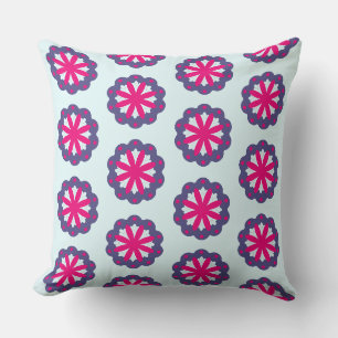 Lila und rosa florale Formen Illustration  Kissen