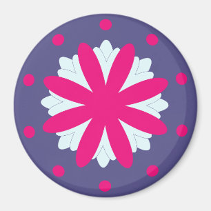 Lila und rosa florale Formen Illustration Magnet