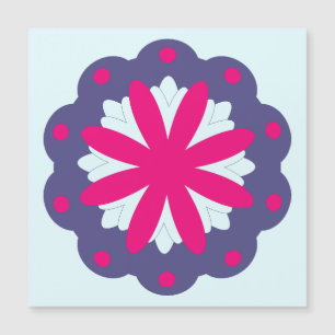 Lila und rosa florale Formen Illustration Magnetkarte