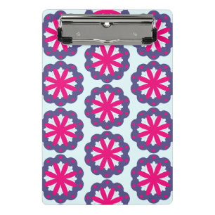 Lila und rosa florale Formen Illustration Mini Klemmbrett