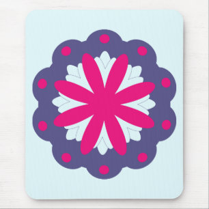 Lila und rosa florale Formen Illustration  Mousepad