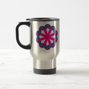Lila und rosa florale Formen Illustration Reisebecher