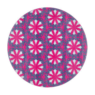 Lila und rosa florale Formen Schneidebrett