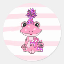 Lila und rosa Froschmädchen zum Geburtstag
