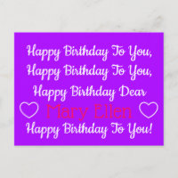 Lila und rosa Happy Birthday Song Personalisiert