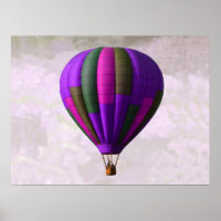 Lila und rosa Heißluftballon