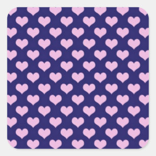 Lila und rosa Herzen Quadratischer Aufkleber