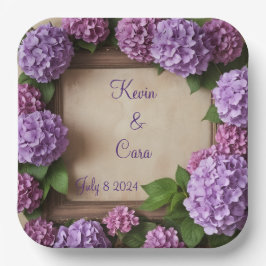 Lila und rosa Hydrangeas Pappteller