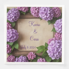 Lila und rosa Hydrangeas Serviette