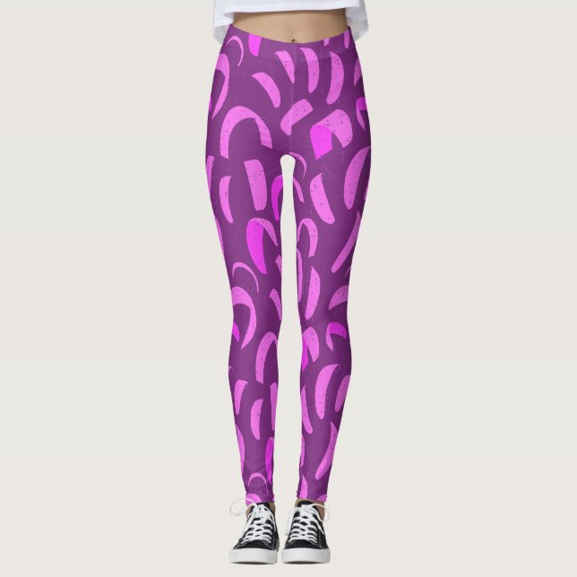 Lila und rosa Kite Boarding Themenkitesurf Leggings (Vorderseite)