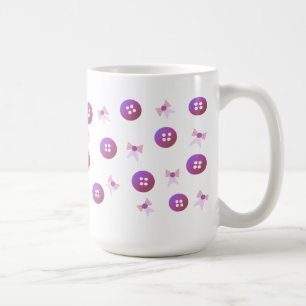 Lila und rosa Knöpfe und Schleifen Kaffeetasse
