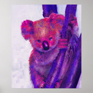 lila und rosa Koala Poster