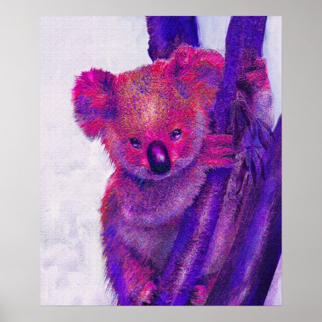 lila und rosa Koala Poster (Vorne)