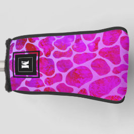 Lila und rosa Leopard Print Monogram Golf Clubs Headcover