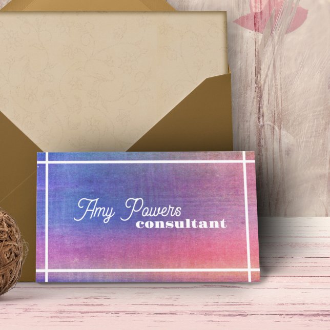 lila und rosa minimalistisch gestörte Malerei Visitenkarte (Von Creator hochgeladen)
