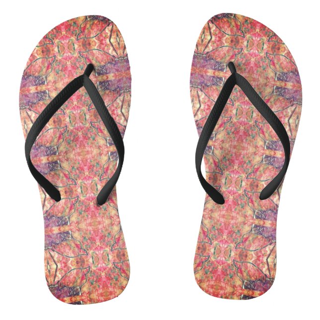 Lila und rosa Muster Flip Flops (Fußbett)