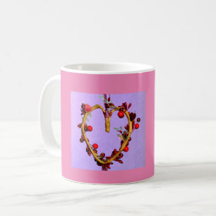 Lila und rosa Muttertagsherz Kaffeetasse