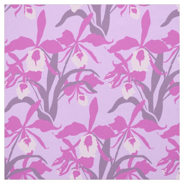 Lila und rosa Orchideengewebe Stoff (Muster)