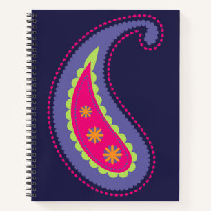 Lila und rosa Paisley Notizbuch
