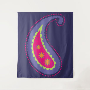 Lila und Rosa Paisley Wandteppich
