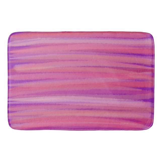 Lila und rosa Pinselstriche Badematte (Vorderseite)