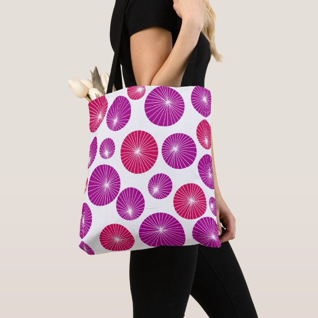 Lila und rosa Pinwheels Tasche (Von Nahem)