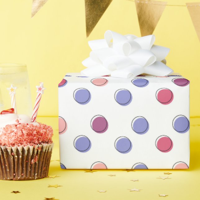 Lila und rosa Polka-Punkte Geschenkpapier (Geburtstagsparty)